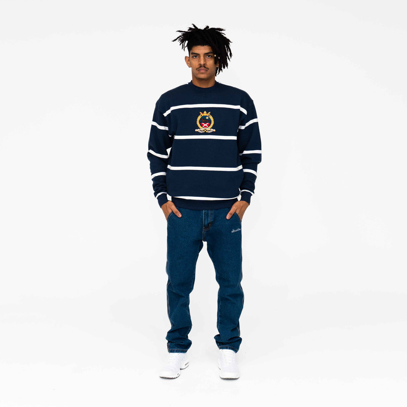 Crest Stripe Crewneck Fleece